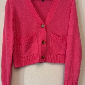 ME+EM Vibrant Pink Cardigan Sweater